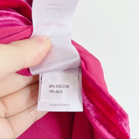 Maria Lucia Hohan Nola silk blend Dress Fuchsia Pink Velvet Size 34 - Picture 12 of 12